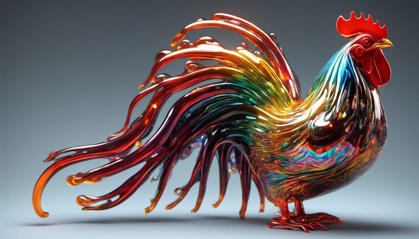 Blown Glass Rooster