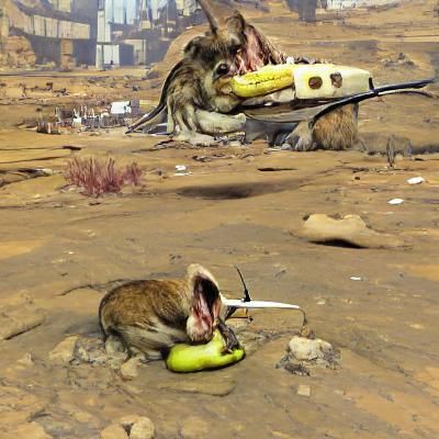 Post-Apocalyptic Jerboa Eating Bananas