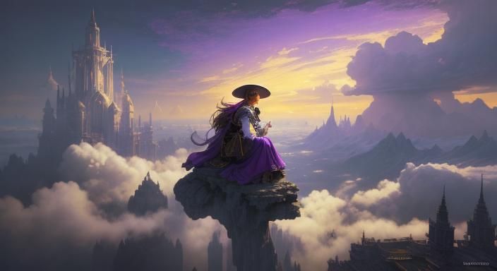 Heavenly Floating City in the Sky: Photorealistic Concept Ar...