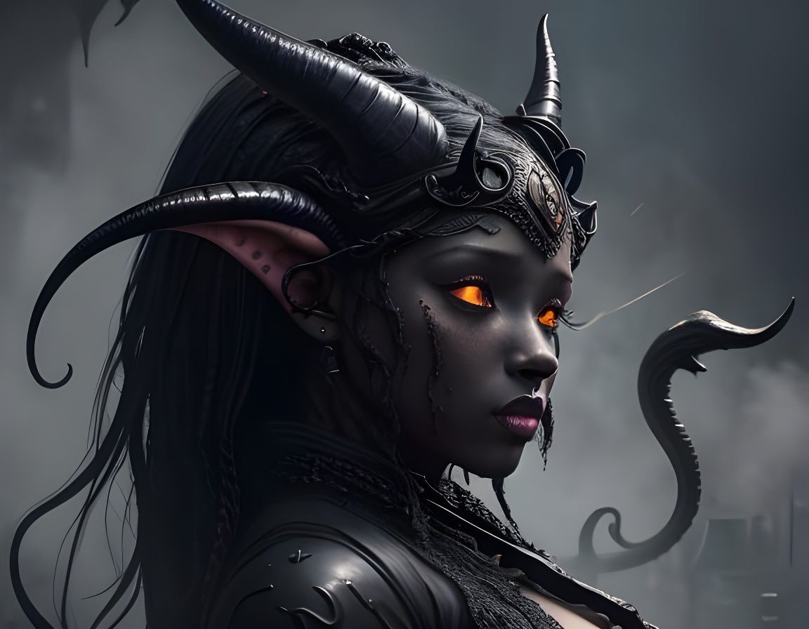 Lovecraftian Night Gaunts in Art Nouveau Style