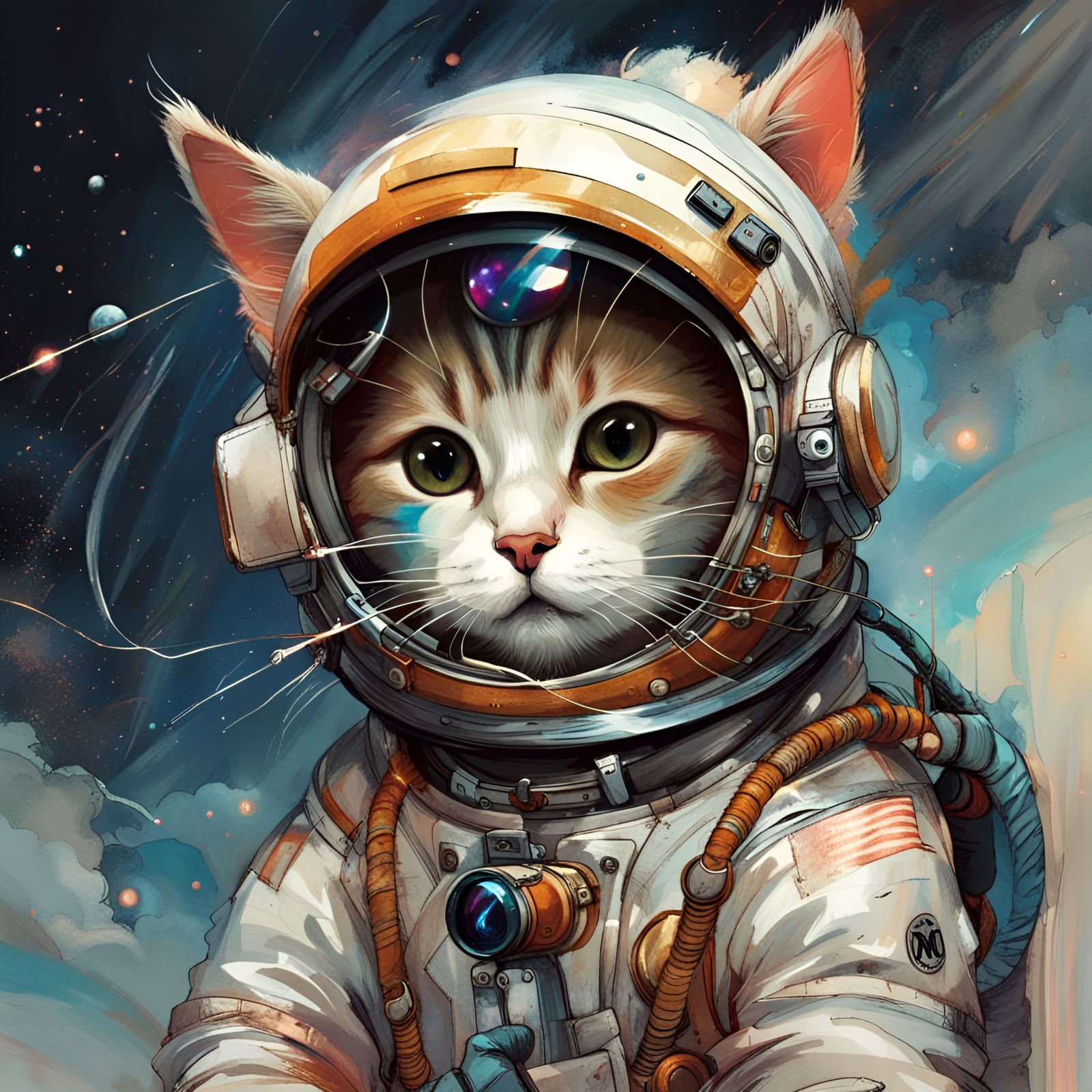Adorable Anthro Cat Astronaut: Ultra Detailed Art