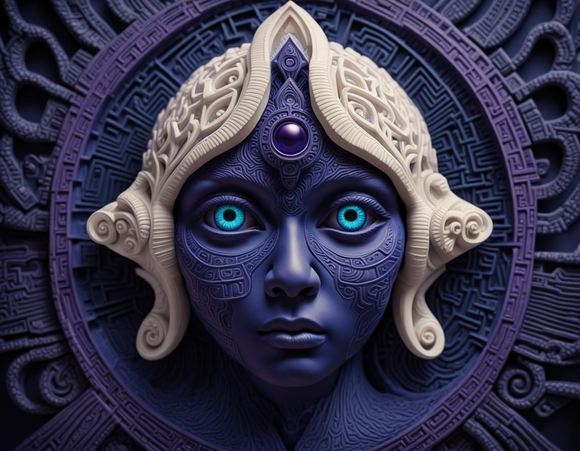 Luminescent Pineal Gland with Intricate Geometric Patterns