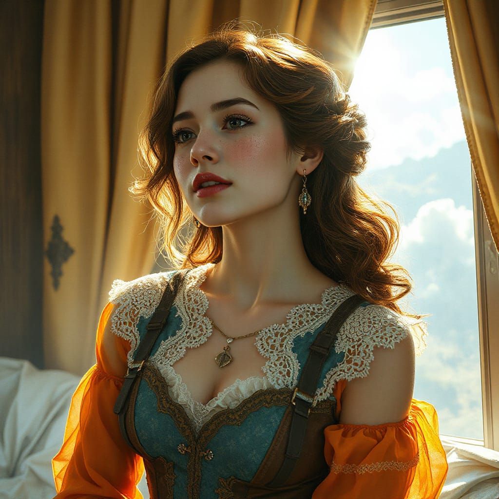 Intricately Detailed Steampunk Beauty in Ethereal Atmosphere