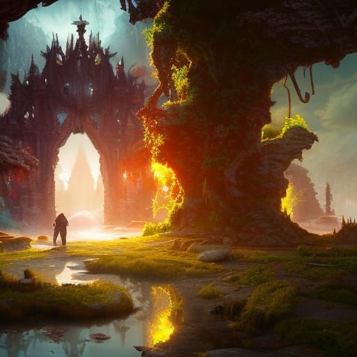 Fantastical Wanderer in a Deep Color World