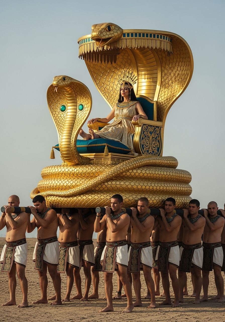 Queen of Egypt on Golden Throne