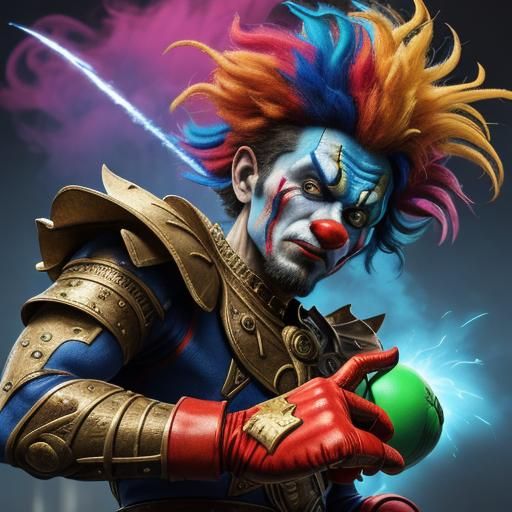 Clown Punches Liberty: Fantasy Digital Art