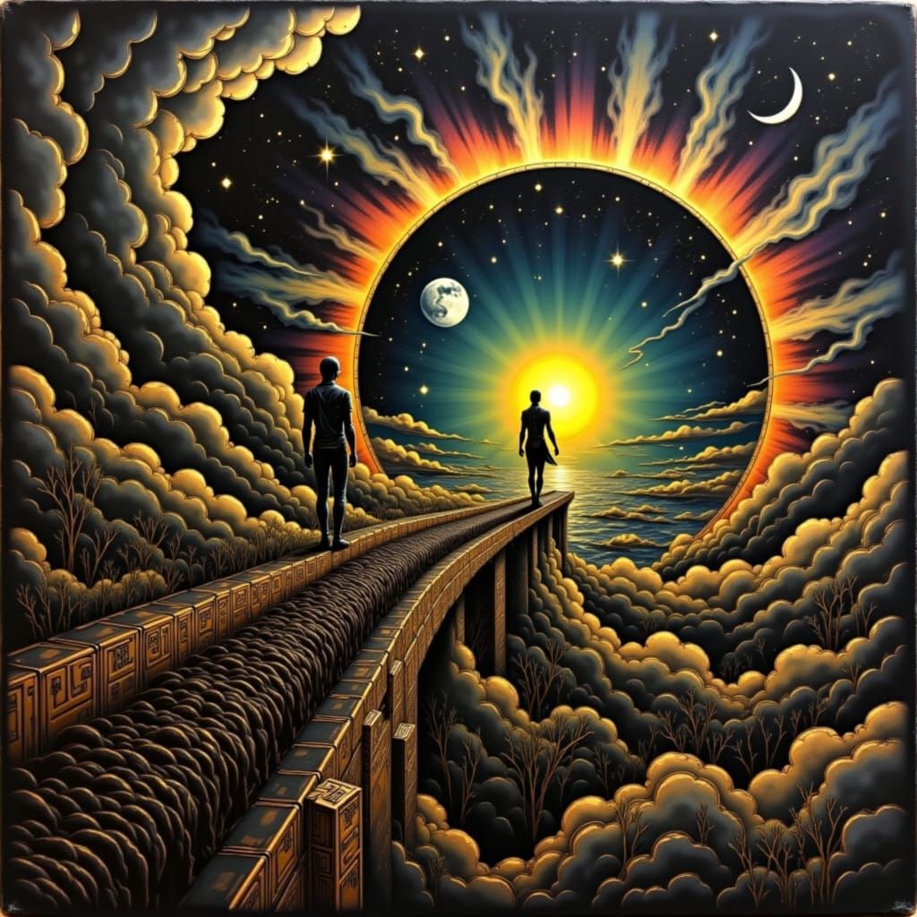 Neon Futuristic City Under a Vivid Sunset Sky