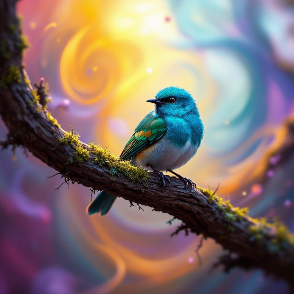 Whimsical Wren Perched on a Gnarled Branch