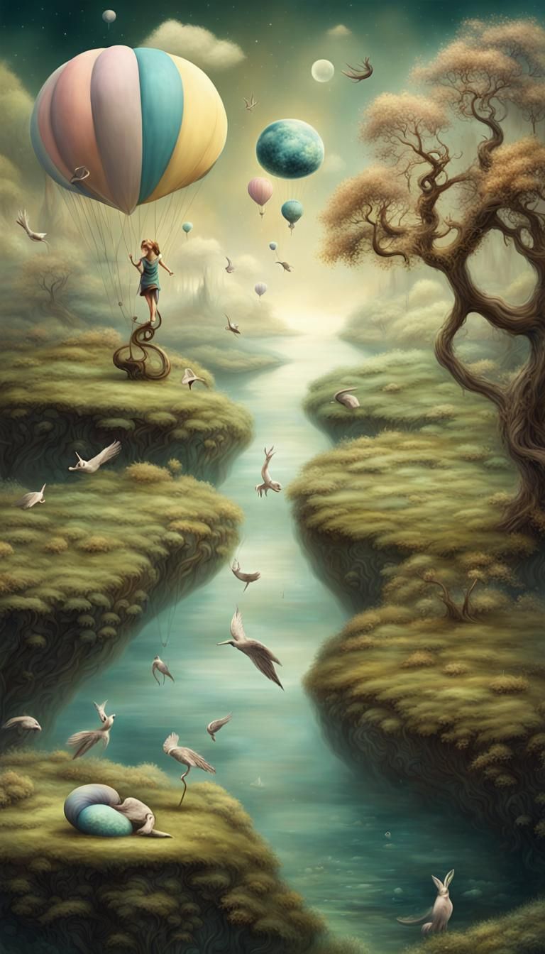Surreal Dreamscape: Fantastical Creatures in a Whimsical Rea...