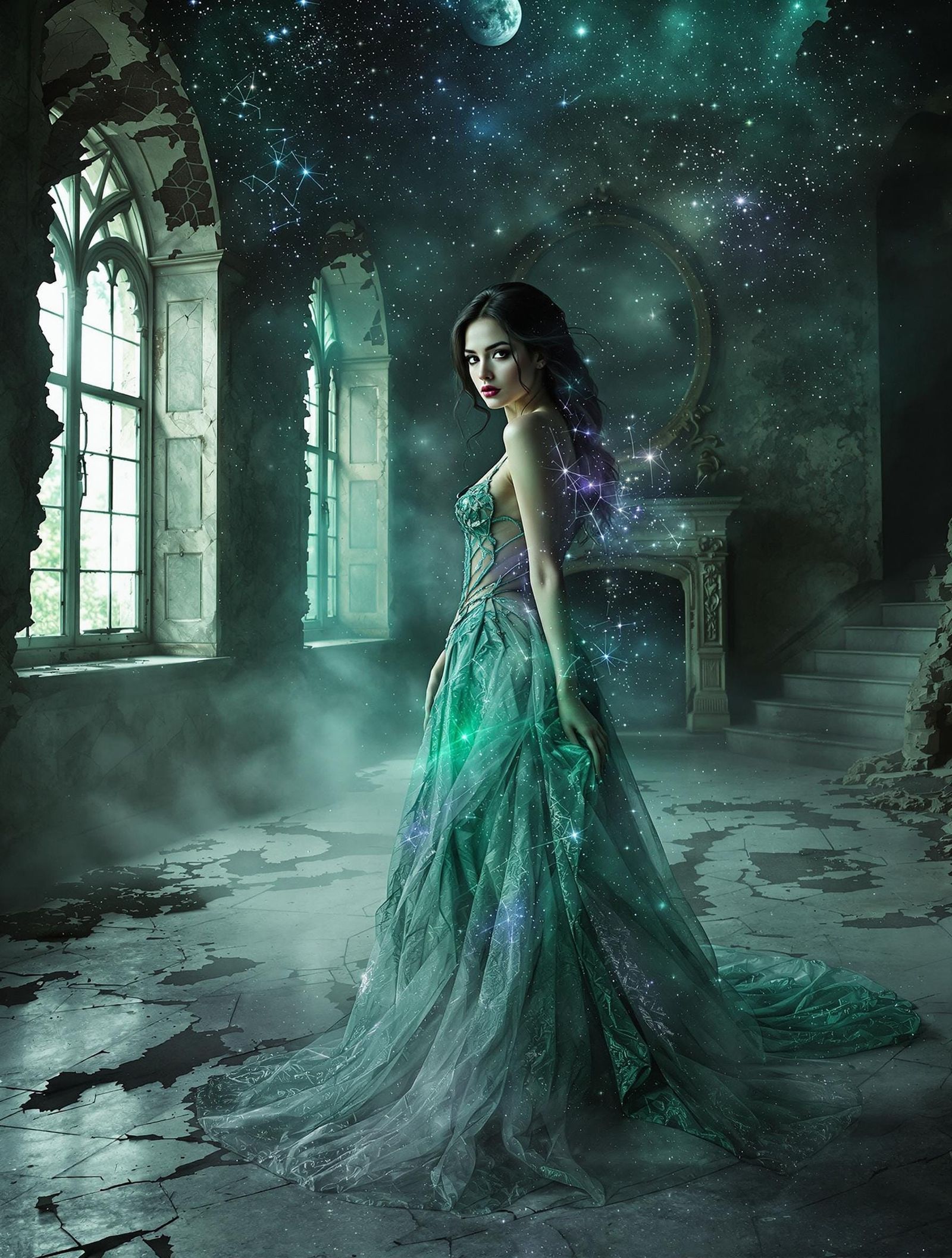 Gothic Elegance in Haunted Splendor