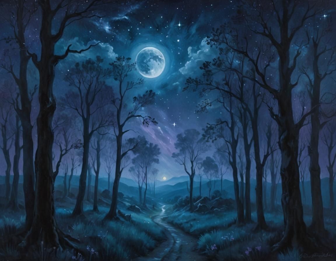 Mystical Landscape in El Greco Style Oil Painting