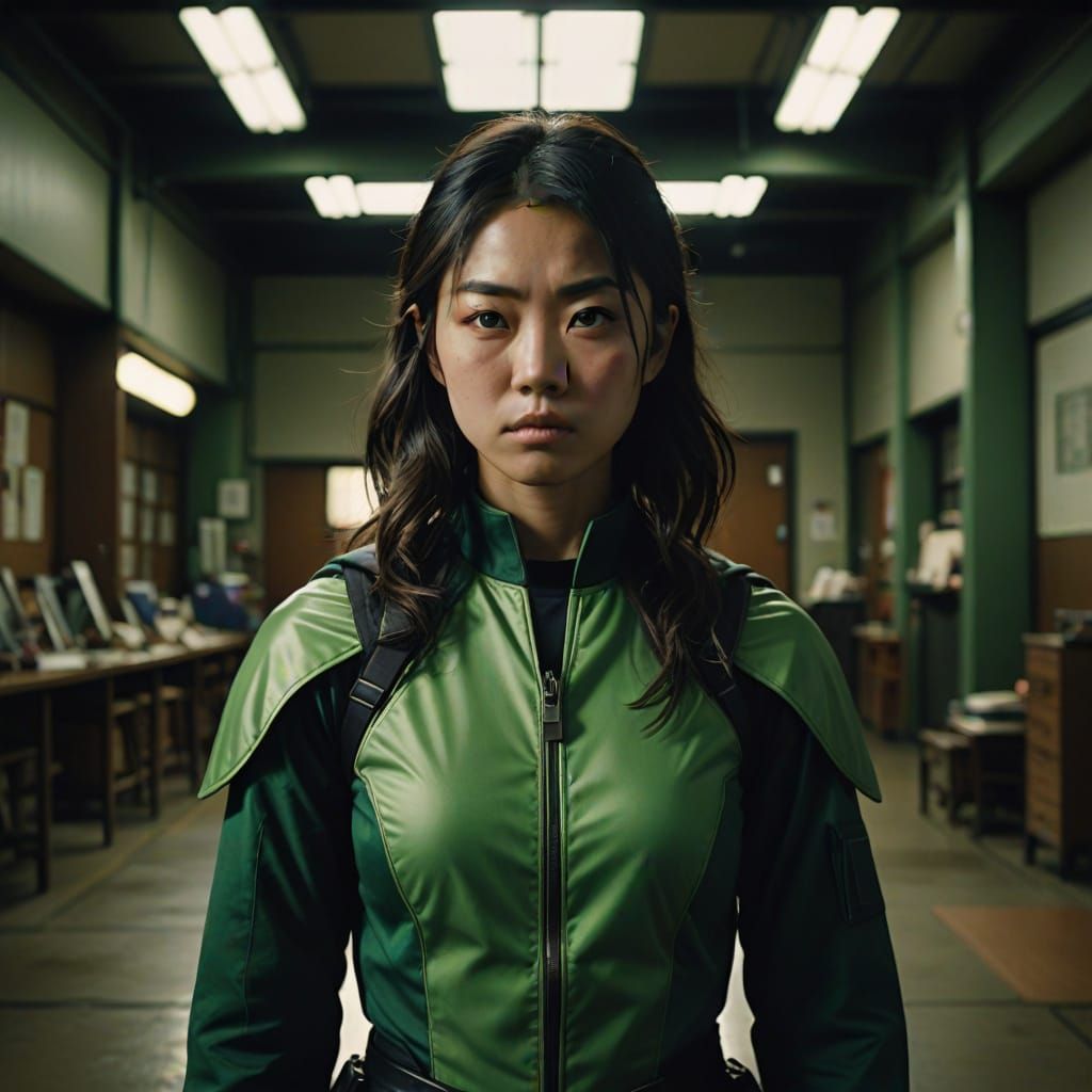 Hyperrealistic Japanese Superheroine Portrait