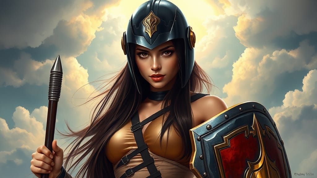 Stunning Brazilian Warrior in Photorealistic Acrylic Art