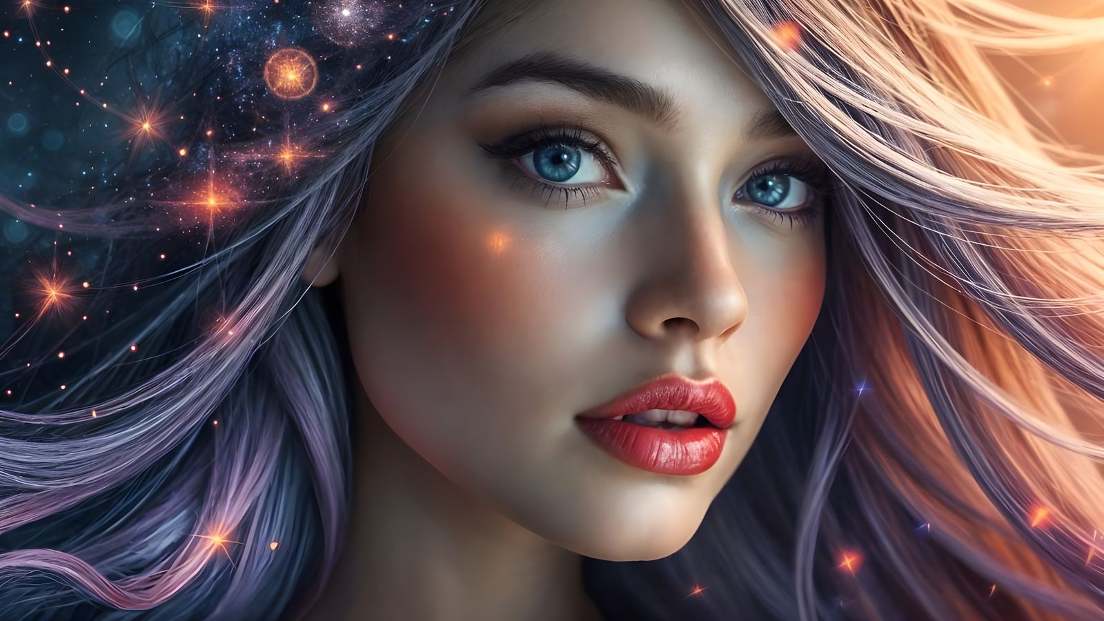 Ethereal Beauty: A Portrait of Cosmic Radiance