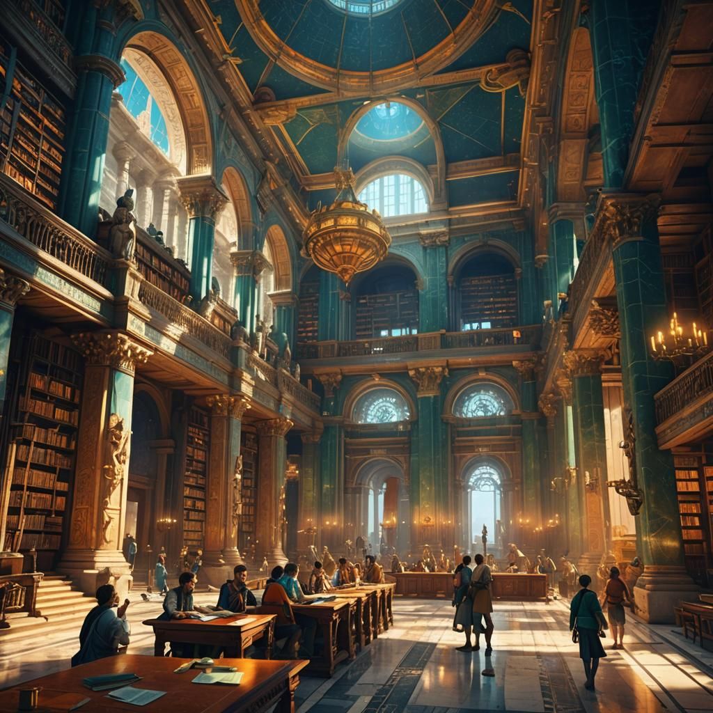Atlantis Library: Ancient Mathematicians in Fantasy Concept ...