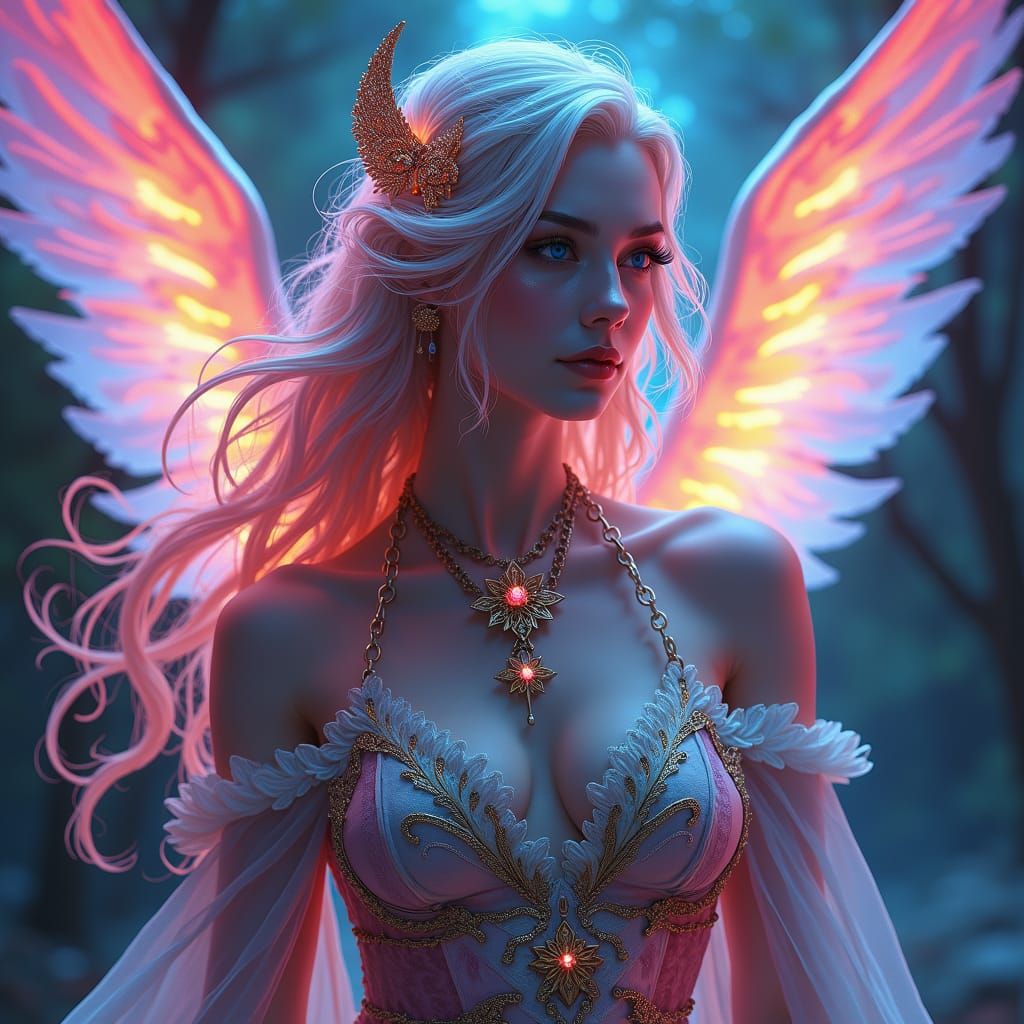 D&D portraits       {Aasimar cleric}