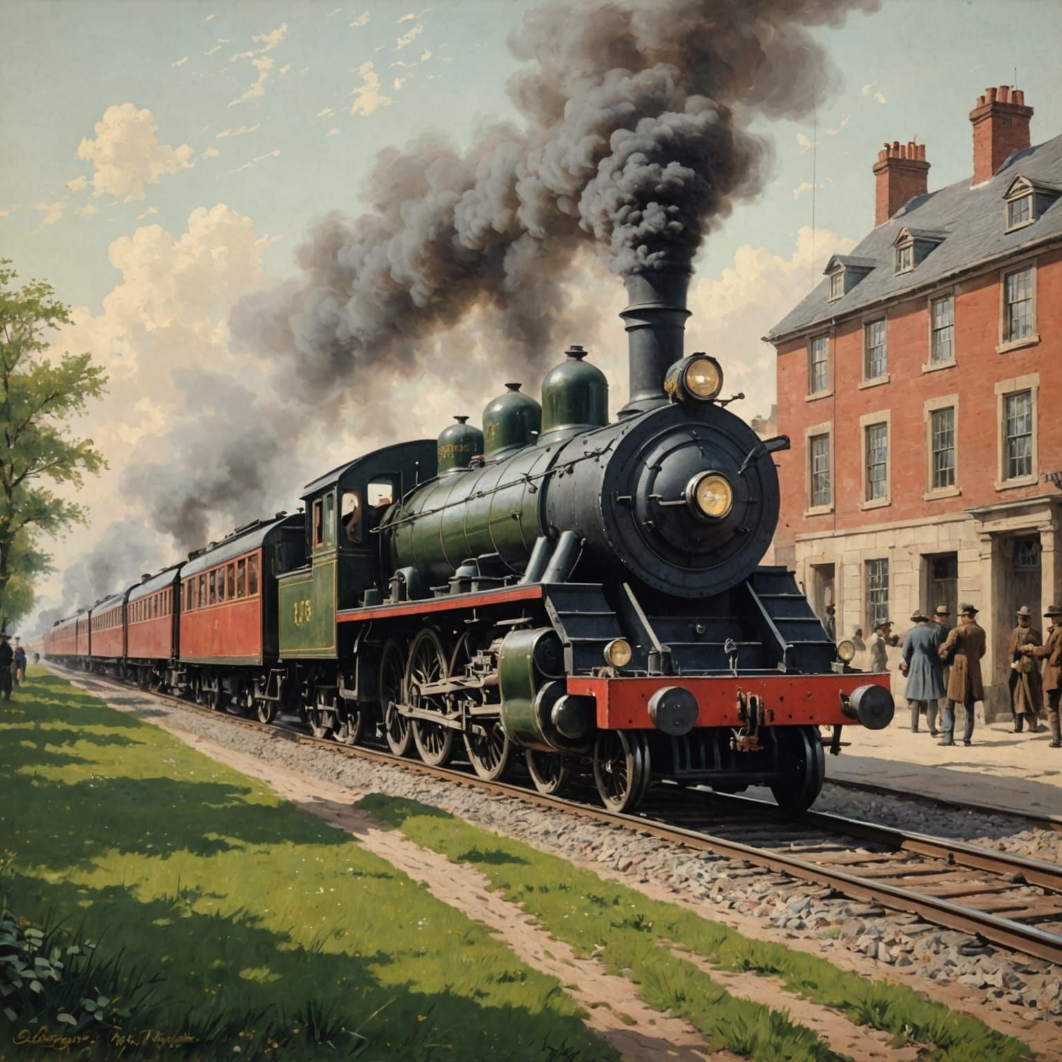 Victorian Era Landscape in Rich Colors