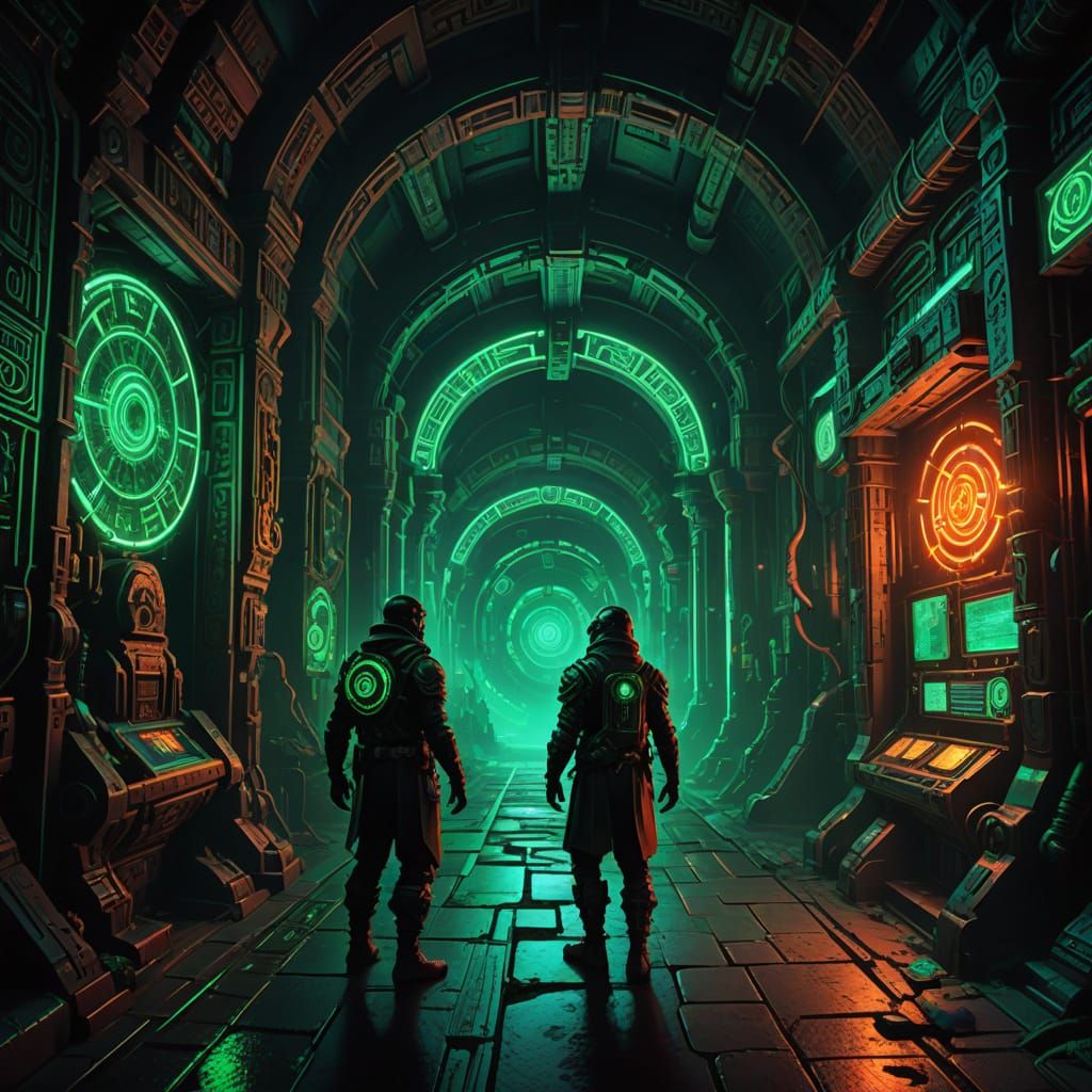 Alchemist Brothers in Biomechanical Spyquedelic Aztec City