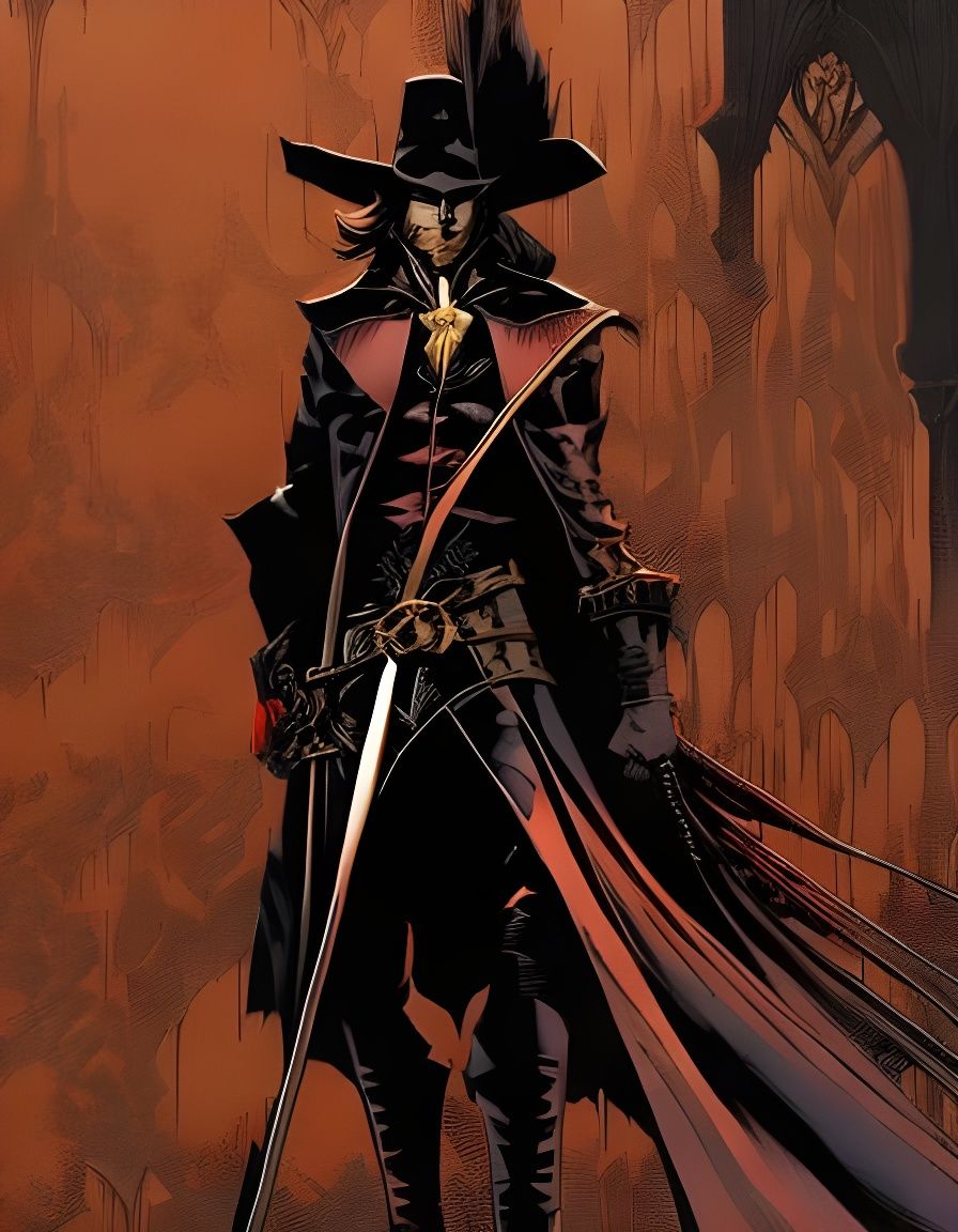 Dark Fantasy Highwayman in Comic Book Style