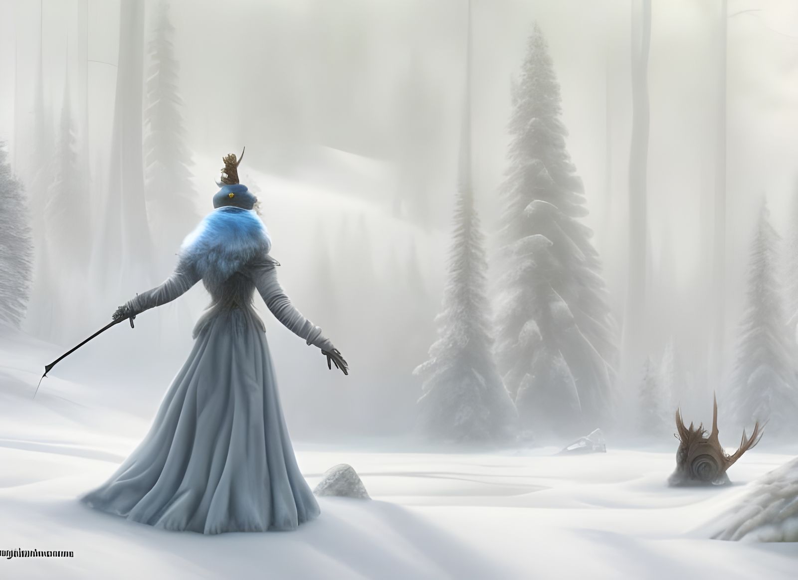 Magical Winter Forest Landscape in Hyper-Realistic Detail