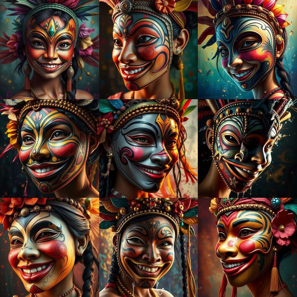 Serene Javanese Goddess in Vibrant Splendor