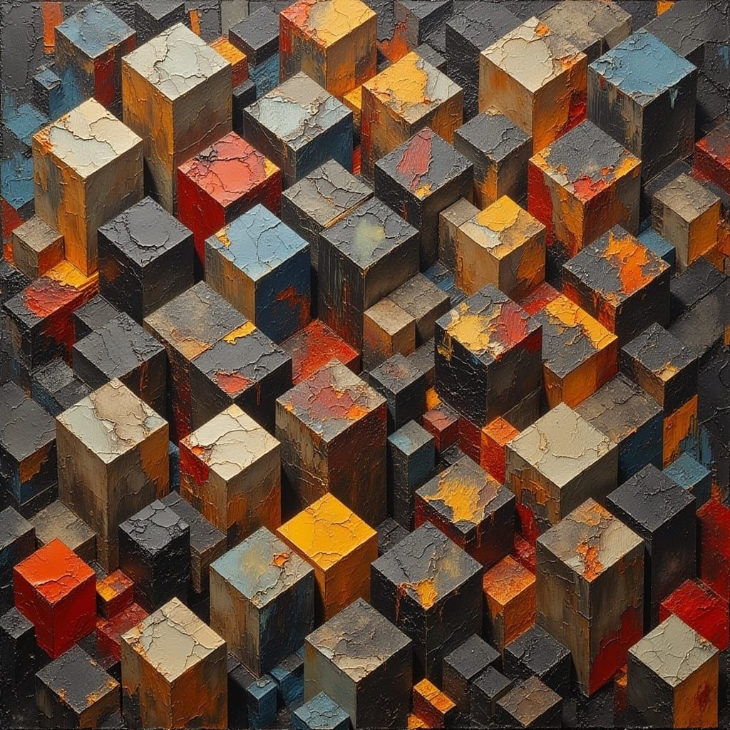 Surreal Neo-Expressionist Cubist Tapestry