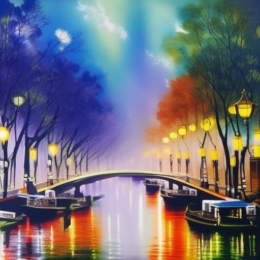 Monochrome Chinese Ink Landscape Painting