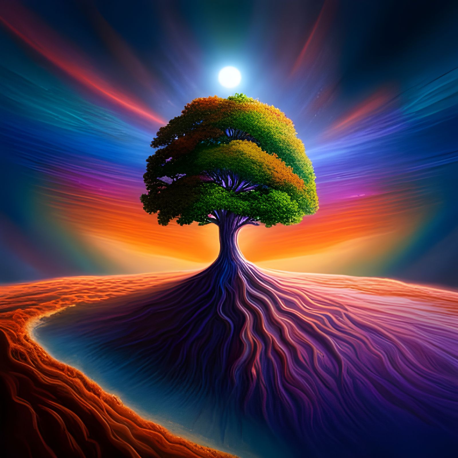 Nebula Planet World Tree