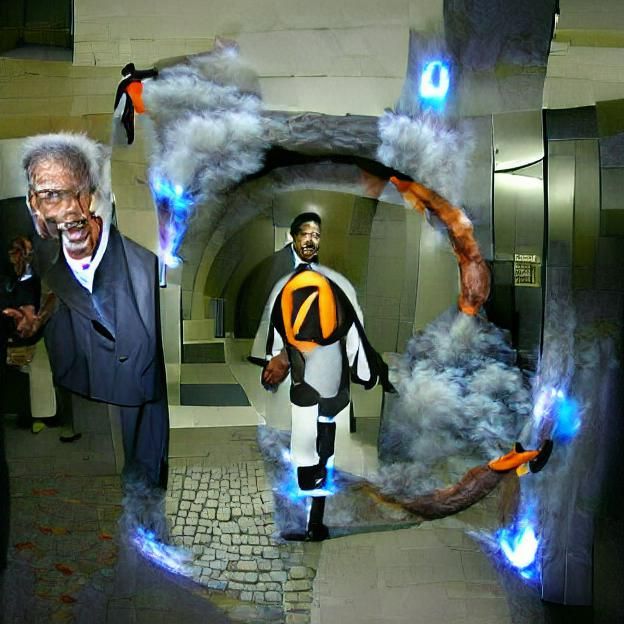 Celebrity as Sci-Fi Character Enters Portal