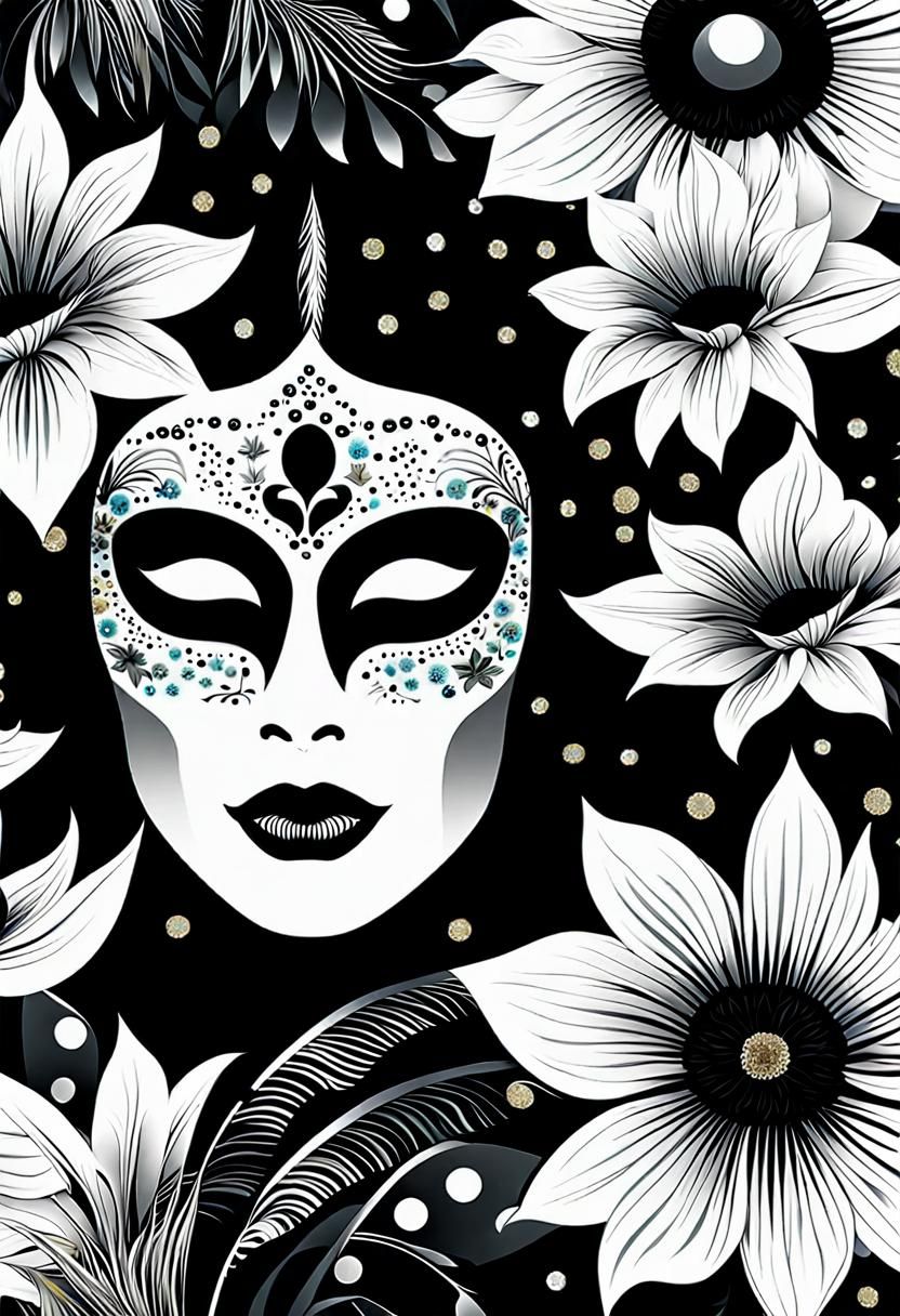 Dia de los Muertos Mask in German Expressionism Style