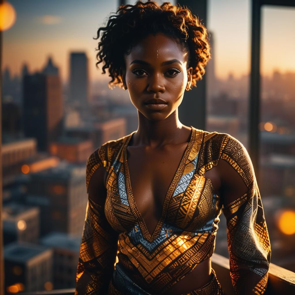 Stunning Portrait of Woman with African Patterns