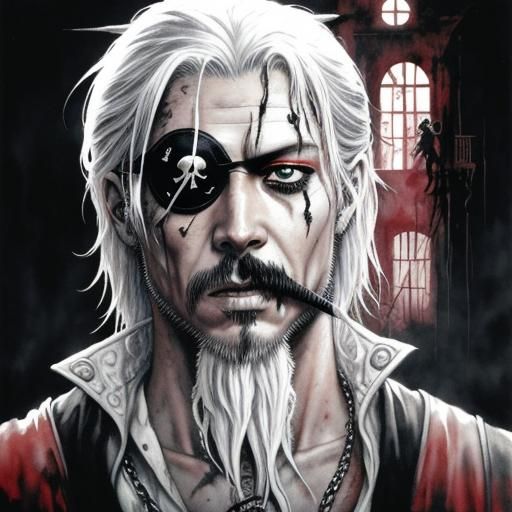 Evil Pirate in Swamp: Stephen Gammell Style