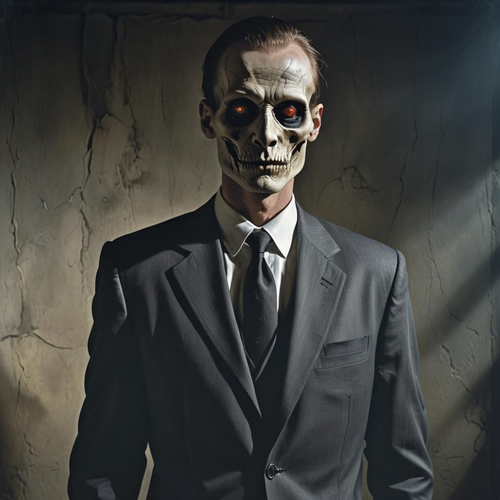 Hip Bone Head Portrait in Dark Realism Style