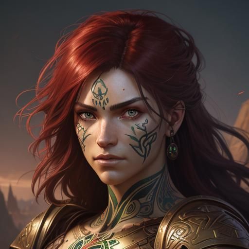 Celtic Warrior Portrait with Mystical Lighting