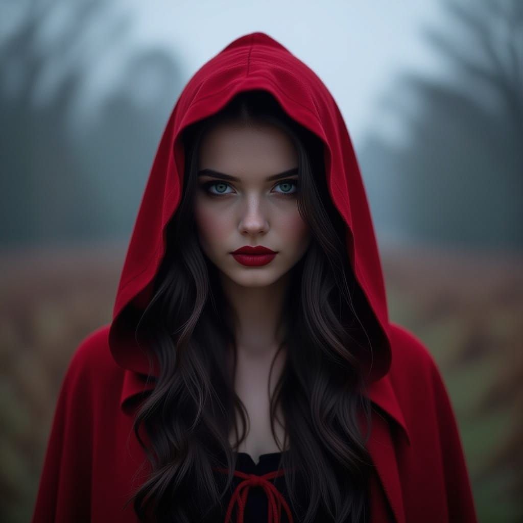 Creepy Little Red Riding Hood Portrait