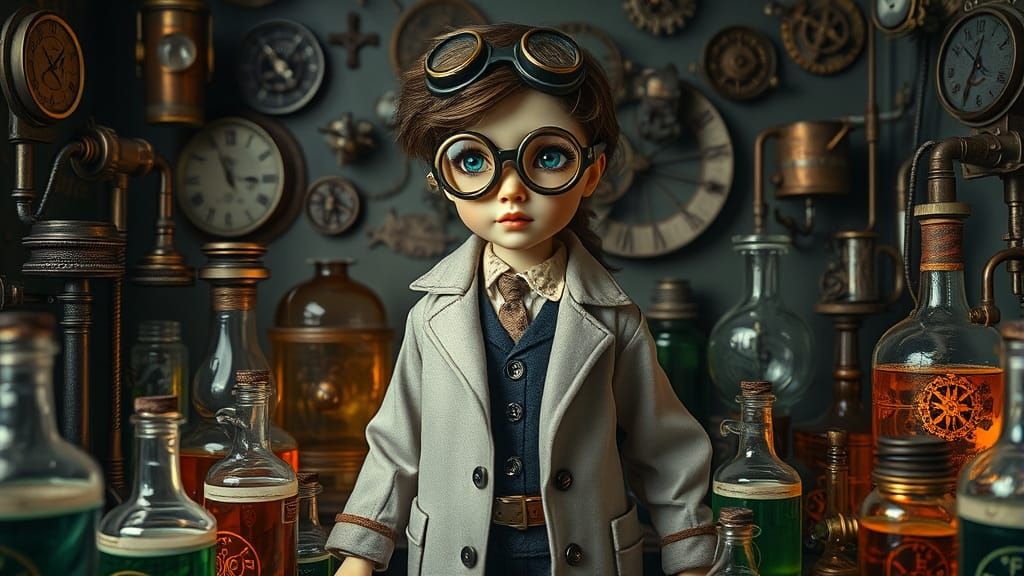 Steampunk Alchemist BJD Doll in Hyperrealism