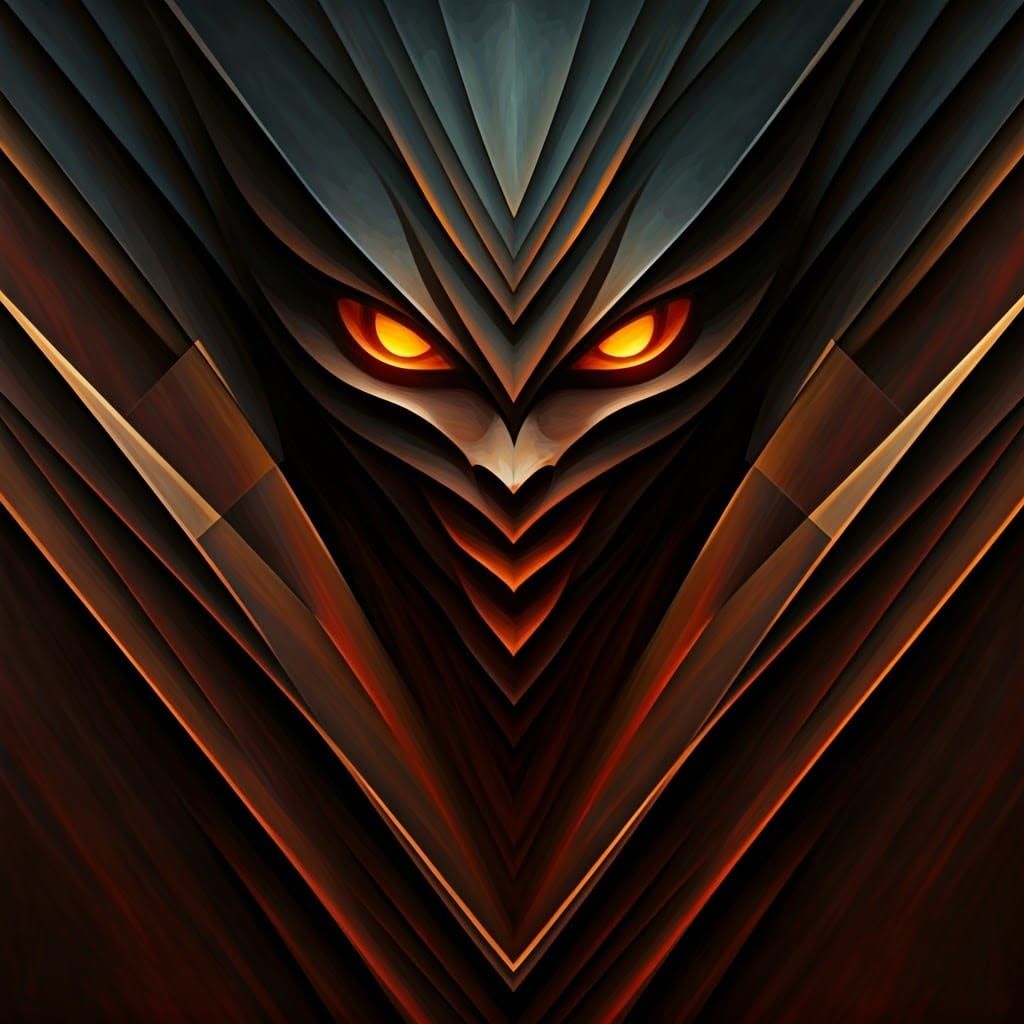 Evil World Dominator in Geometric Cubist Style