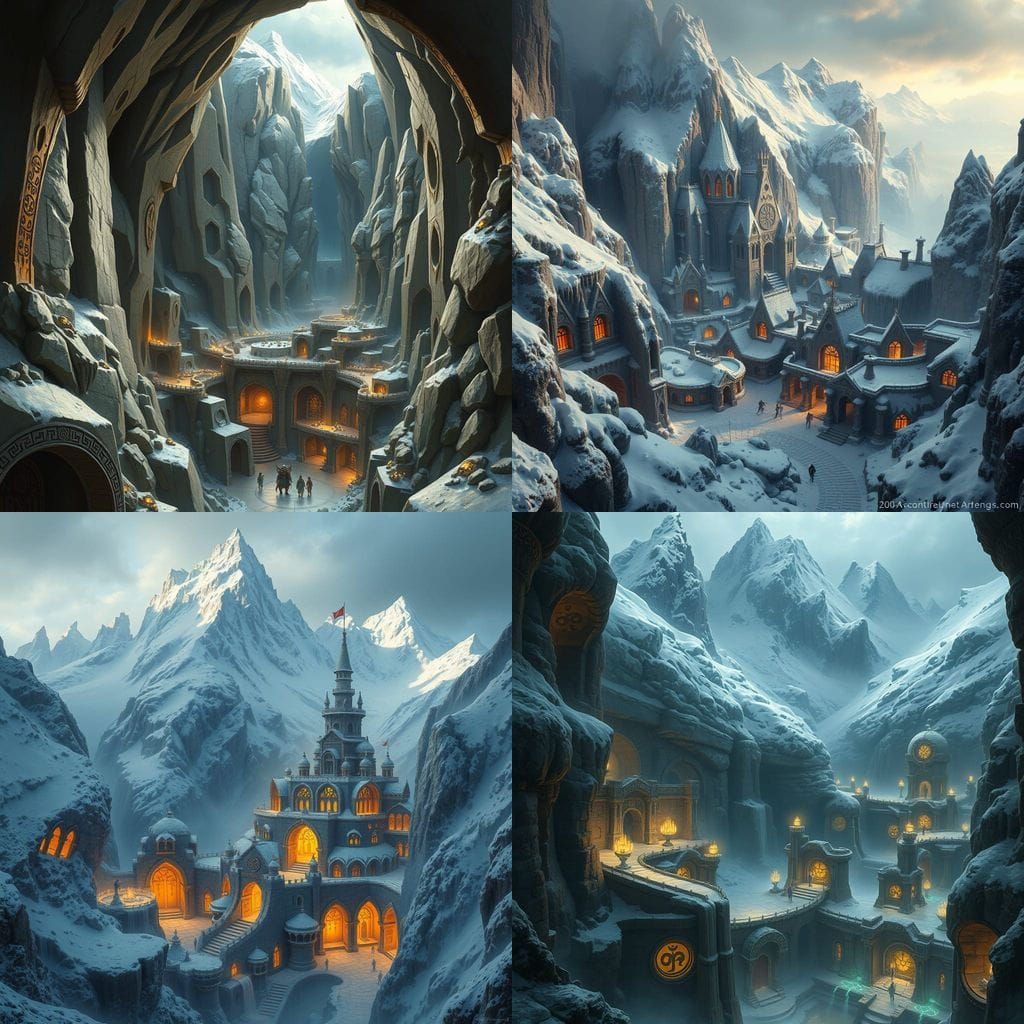 Subterranean Marvel: Dwarven Forge in Snowy Peaks
