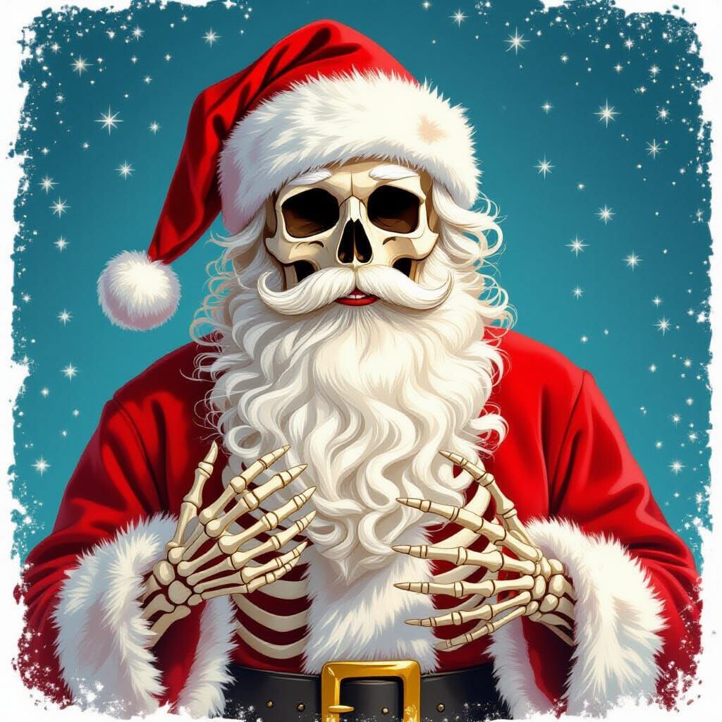 Stunning Skeleton Santa Claus