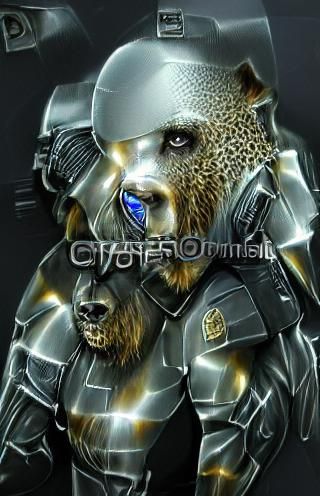 Cybernetic Armored Bear Soldier Concept Art