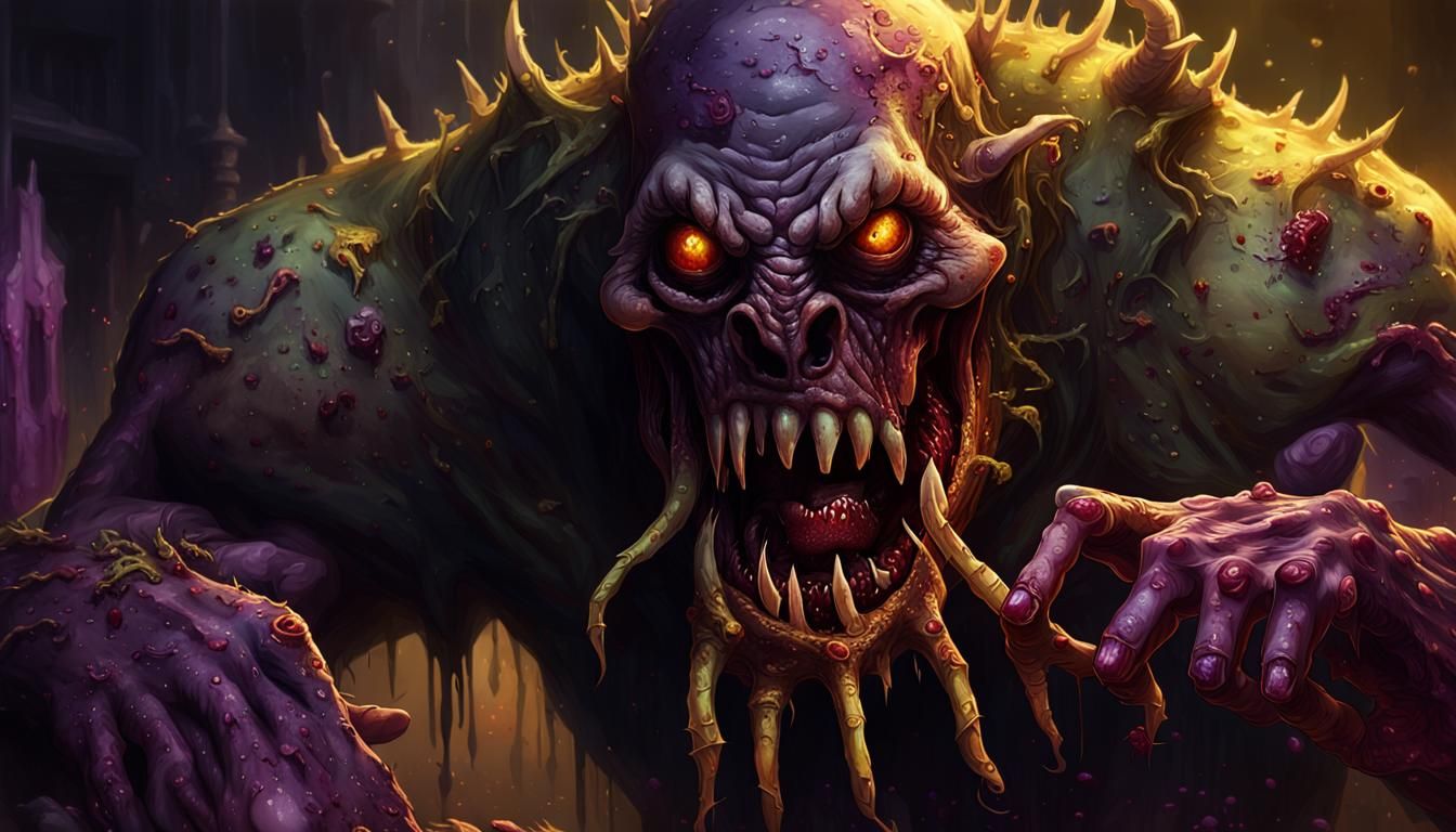 Nurgle's Feast: A Dark Fantasy Portrait in Hyperrealism