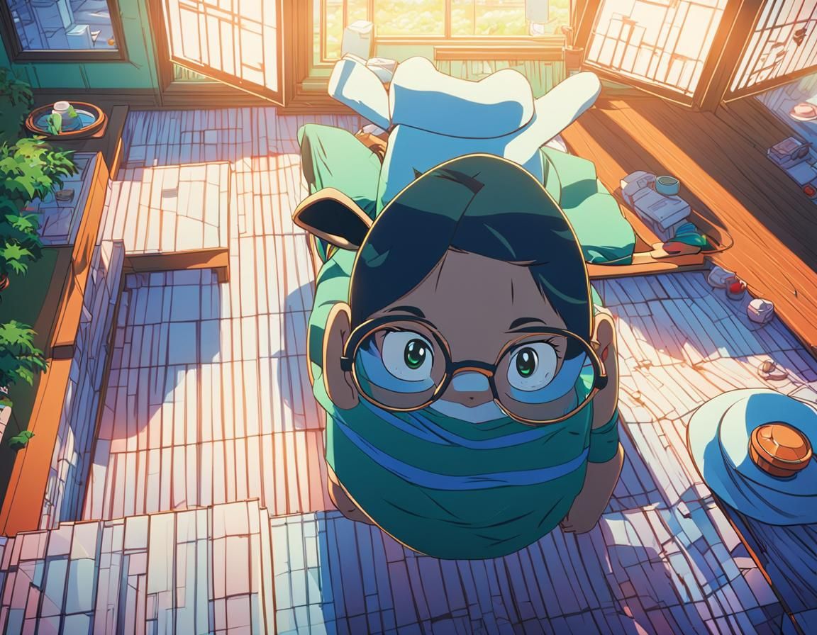 Cinematic Manga Portrait in Japanese-Inspired Room