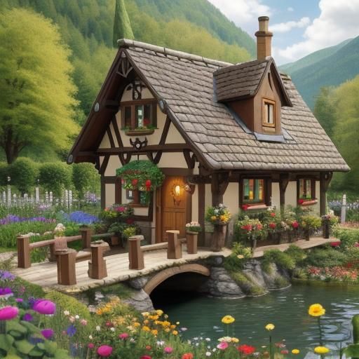 Enchanting Miniature German Village in Art Nouveau Style