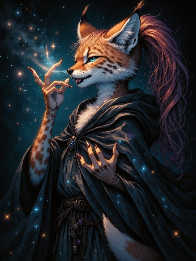 Airbrushed Lynx with Stardust Magic