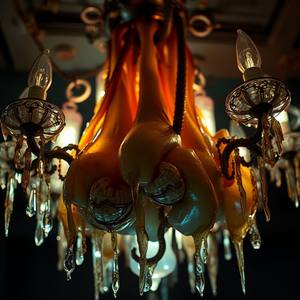Grotesque Guts Chandelier in Horror Style