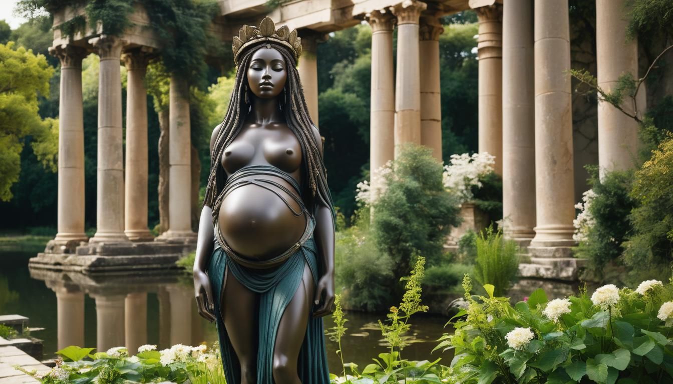 Gaia Sculpture: African Mother Earth in Marble