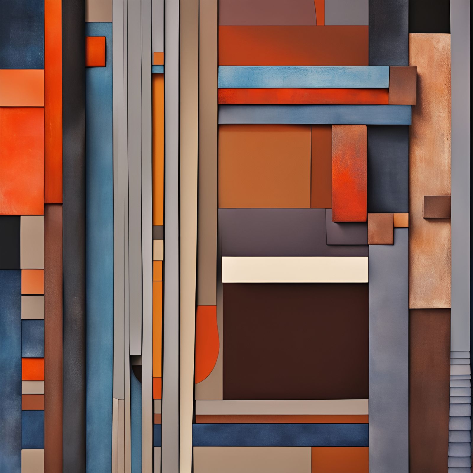 Abstract Art with Complementary Colors and Fine Details