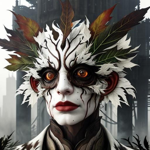 Surreal Creature in Dystopian Cityscape: Double Exposure Pho...