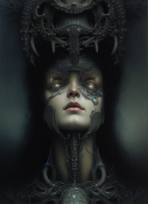 Detailed Symmetrical Face in Dark Fantasy Style