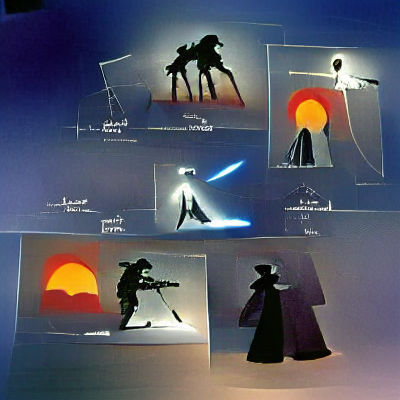 Dramatic Duel Silhouette Concept Art
